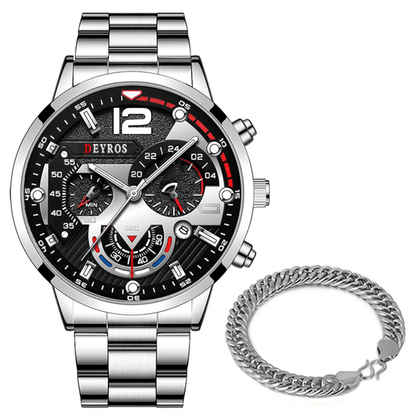 Herren Luxus Uhr + Geschenk