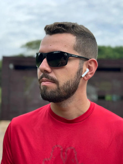 Herren Schwarze Polarisierte Sportsonnenbrille