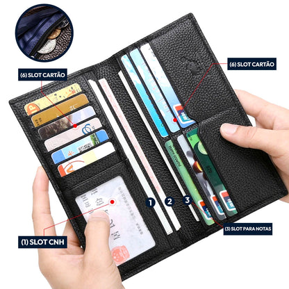 Herren Geldbörse aus echtem Leder – Premium Lange Version