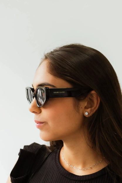 Damen Ikonische Schwarze Sonnenbrille