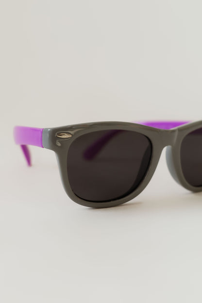 Flexible graue und lila polarisierte Sonnenbrillen für Kinder