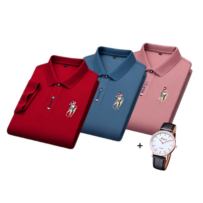 Set aus 3 Portuga® Poloshirts + Gratis Uhr