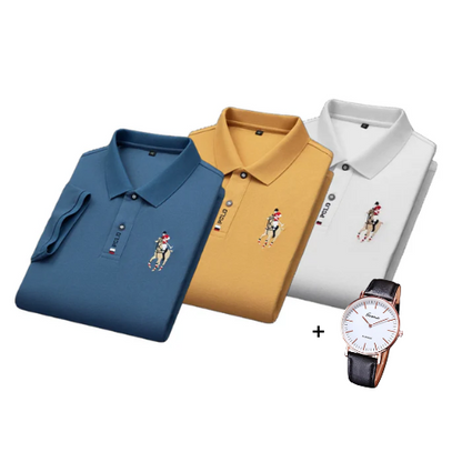 Set aus 3 Portuga® Poloshirts + Gratis Uhr