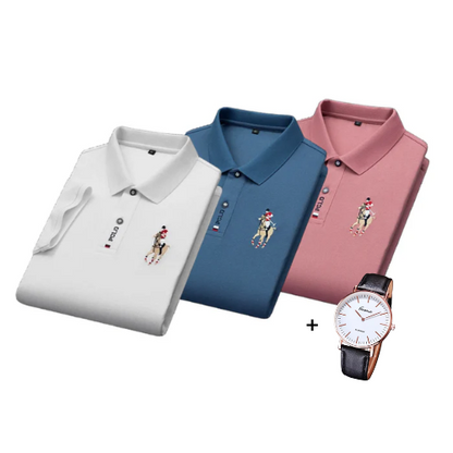 Set aus 3 Portuga® Poloshirts + Gratis Uhr