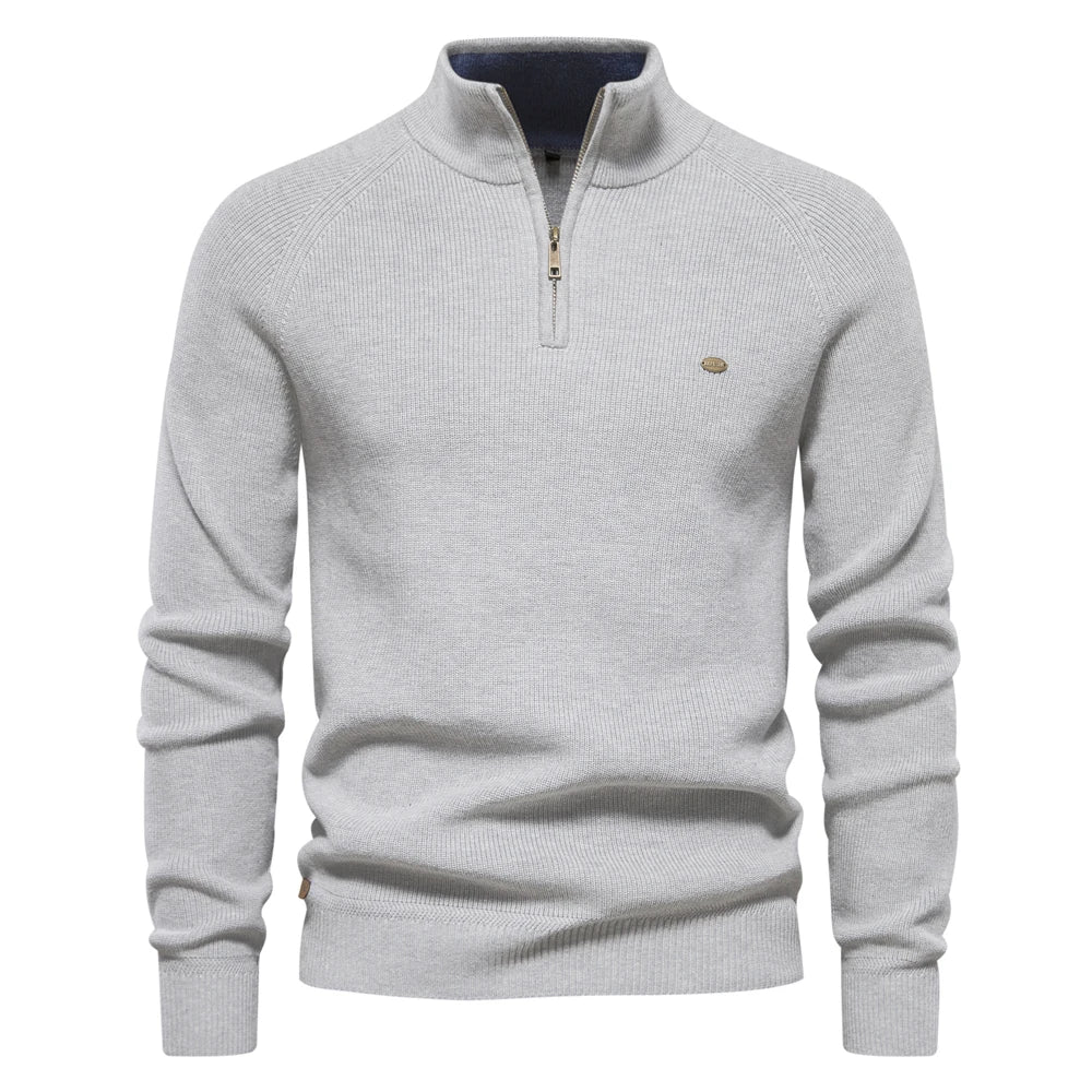 Herren Baumwolle Zip-Up Pullover