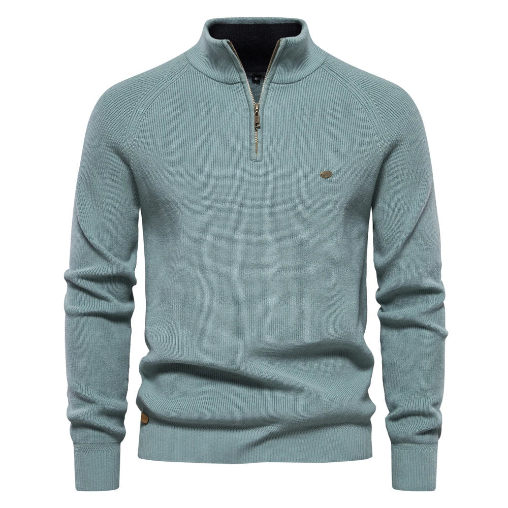 Herren Baumwolle Zip-Up Pullover