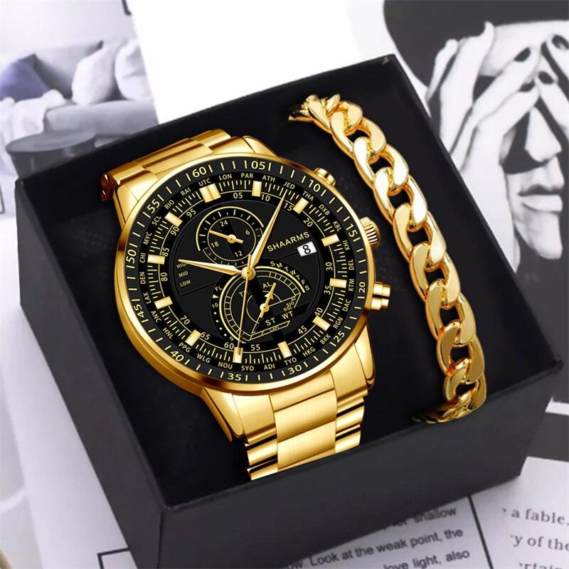 Herren Luxusuhren San Diego + Geschenk Goldplattierte Kette