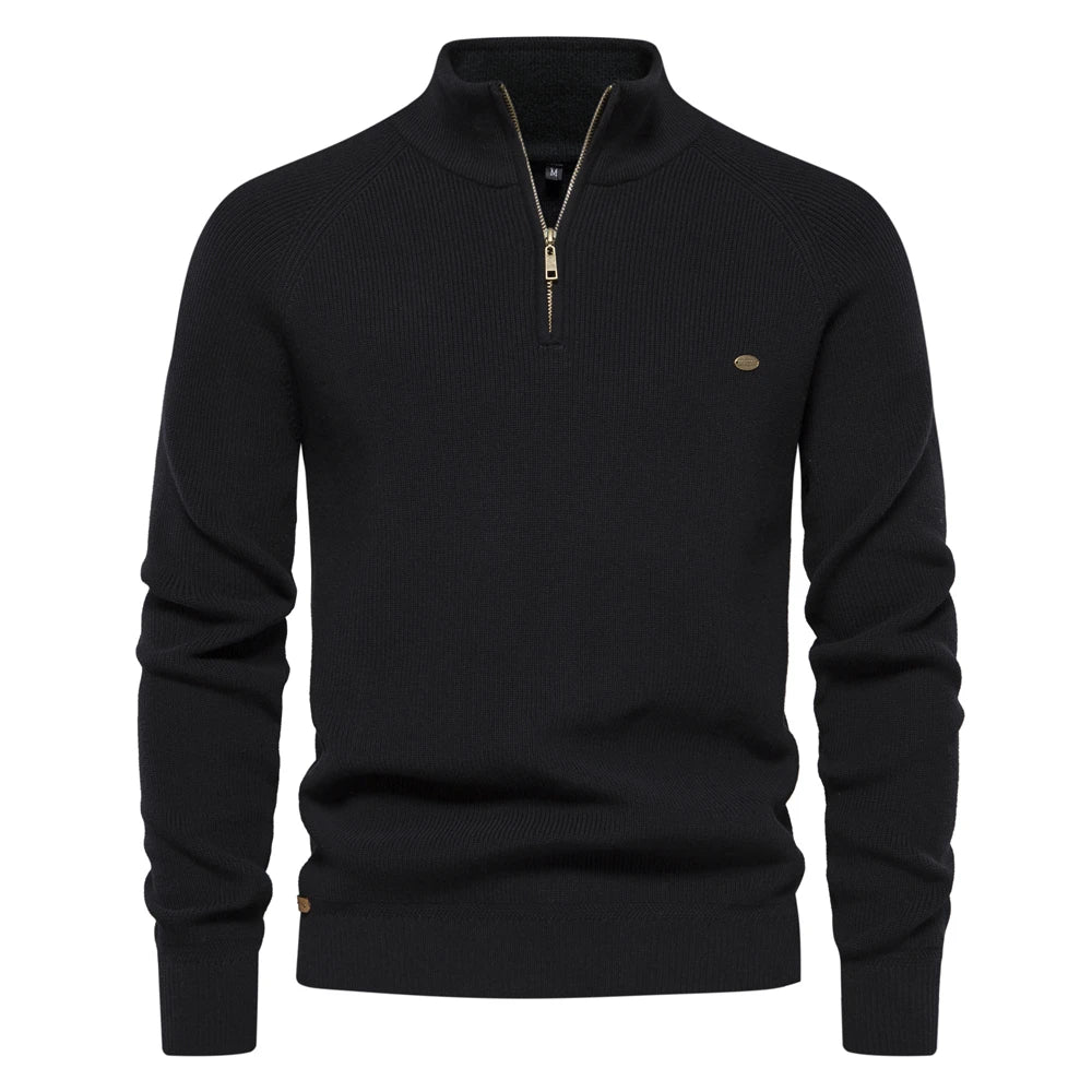 Herren Baumwolle Zip-Up Pullover