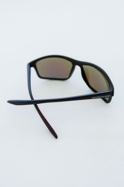 Herren Polarisierte Sportsonnenbrille in Schwarz und Blau