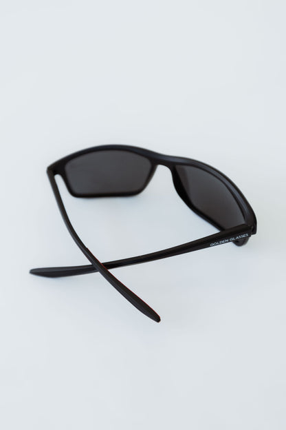 Herren Schwarze Polarisierte Sportsonnenbrille