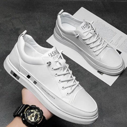 Herren Leder Sneakers Flach