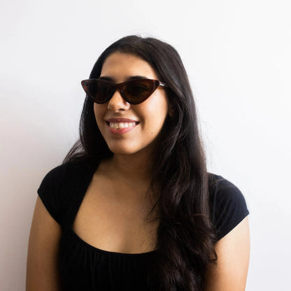 Braune Katzenaugen-Sonnenbrillen für Frauen