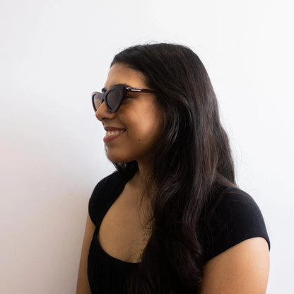 Braune Katzenaugen-Sonnenbrillen für Frauen