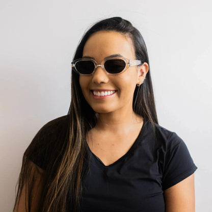 Damen Transparente Kristall-Sonnenbrille