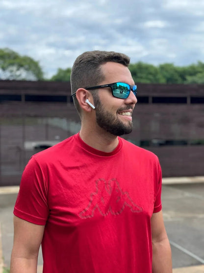 Herren Polarisierte Sportsonnenbrille in Schwarz und Blau