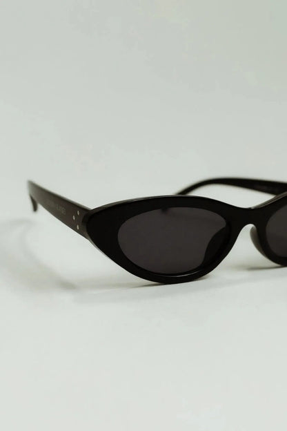 Damen Schwarze Katzenaugen Sonnenbrille