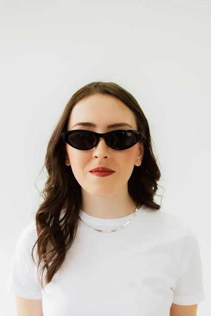 Damen Schwarze Katzenaugen Sonnenbrille