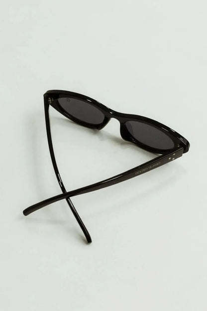 Damen Schwarze Katzenaugen Sonnenbrille