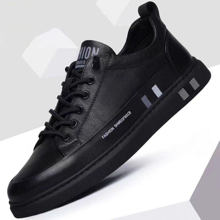 Herren Leder Sneakers Flach
